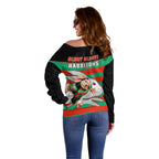 rabbitohs-rugby-2023-off-shoulder-sweater-glory-glory-souths-unique