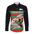 custom-text-and-number-rabbitohs-rugby-2023-long-sleeve-button-shirt-glory-glory-souths-unique