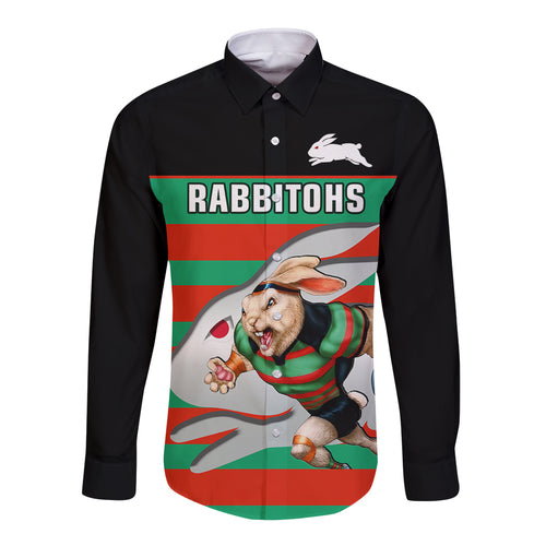 custom-text-and-number-rabbitohs-rugby-2023-long-sleeve-button-shirt-glory-glory-souths-unique