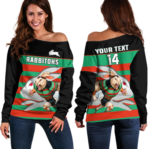 custom-text-and-number-rabbitohs-rugby-2023-off-shoulder-sweater-glory-glory-souths-unique