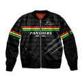 custom-text-and-number-penrith-panthers-rugby-2023-sleeve-zip-bomber-jacket-the-riff-est-1966-black-sporty