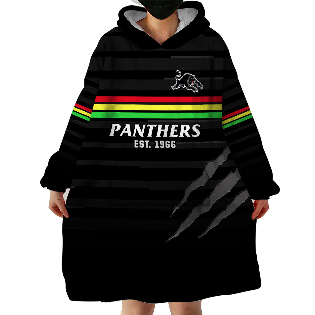 custom-text-and-number-penrith-panthers-rugby-2023-wearable-blanket-hoodie-the-riff-est-1966-black-sporty