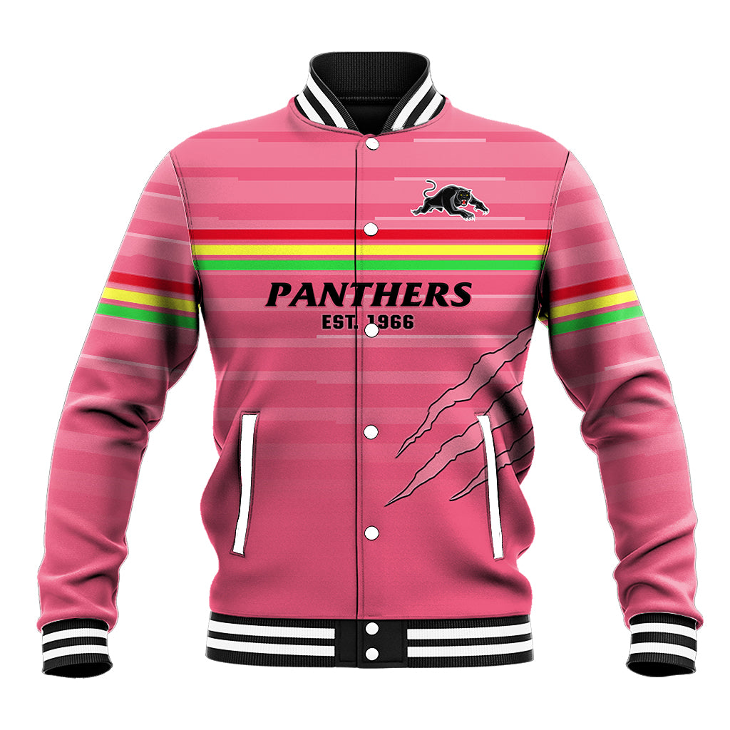 custom-text-and-number-penrith-panthers-rugby-2023-baseball-jacket-the-riff-est-1966-pink-sporty