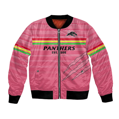 custom-text-and-number-penrith-panthers-rugby-2023-bomber-jacket-the-riff-est-1966-pink-sporty