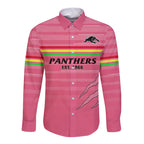 custom-text-and-number-penrith-panthers-rugby-2023-long-sleeve-button-shirt-the-riff-est-1966-pink-sporty