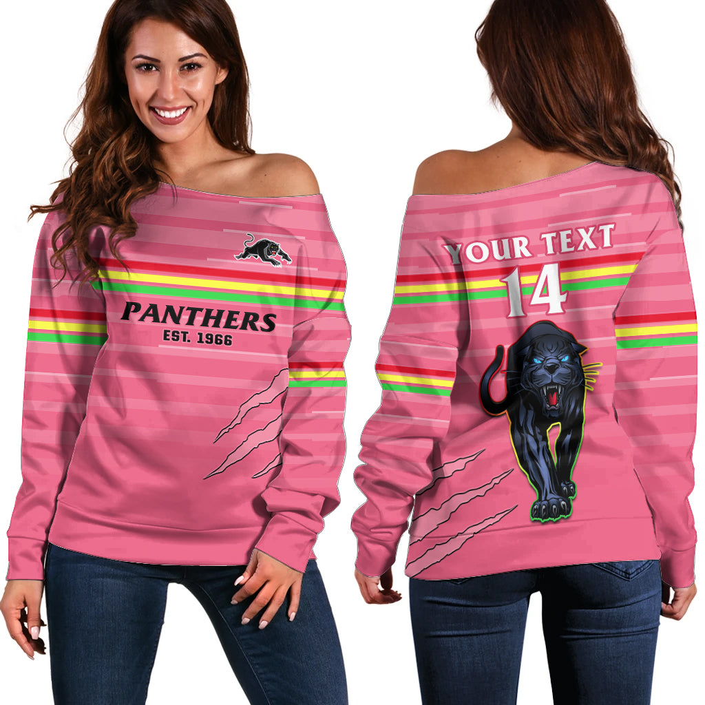 custom-text-and-number-penrith-panthers-rugby-2023-off-shoulder-sweater-the-riff-est-1966-pink-sporty