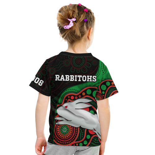 rabbitohs-rugby-kid-t-shirt-go-souths-indigenous-art