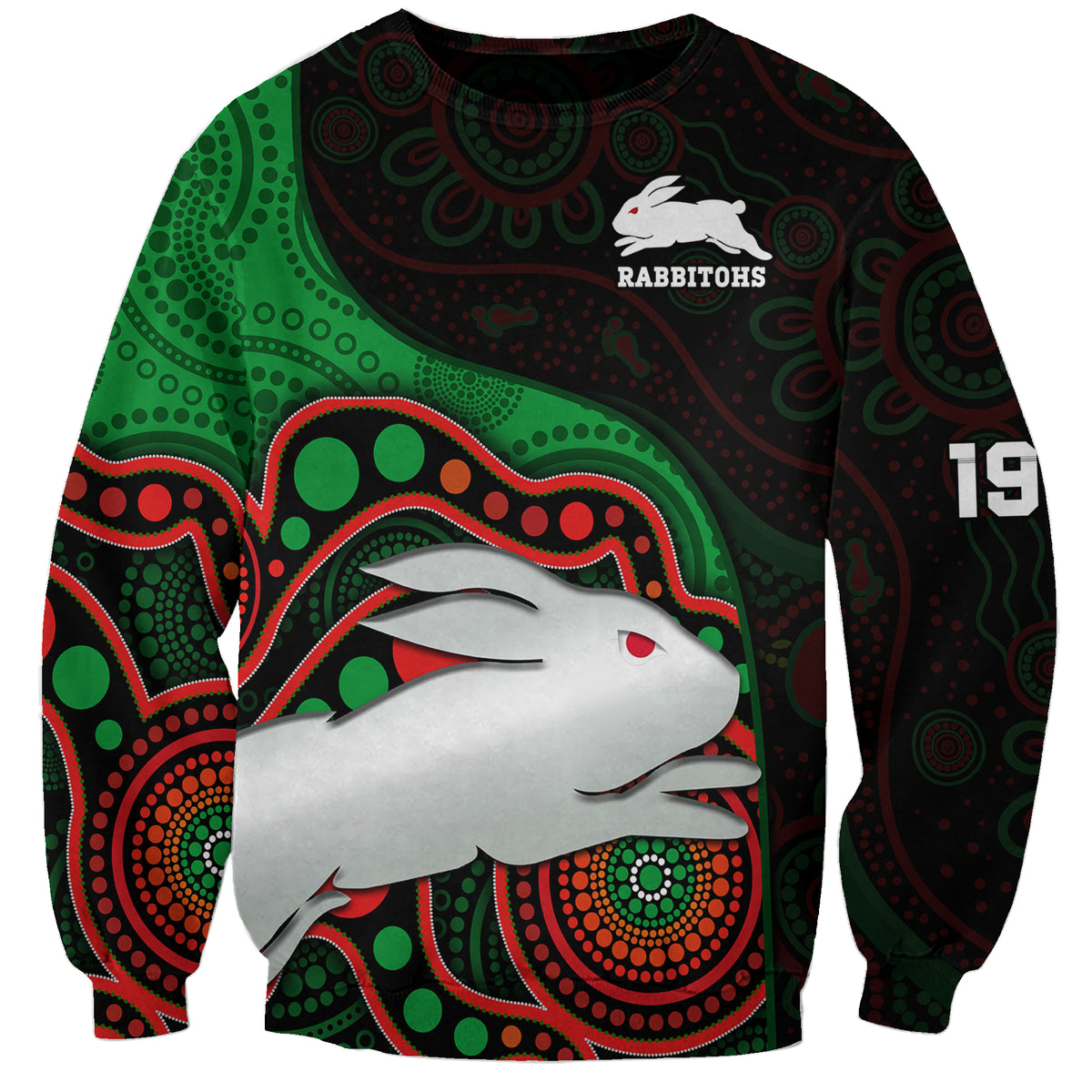 rabbitohs-rugby-sweatshirt-go-souths-indigenous-art