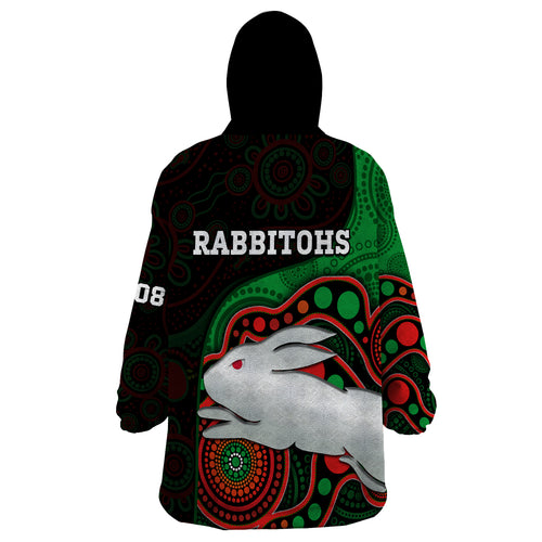 rabbitohs-rugby-wearable-blanket-hoodie-go-souths-indigenous-art