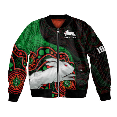 custom-text-and-number-rabbitohs-rugby-bomber-jacket-go-souths-indigenous-art