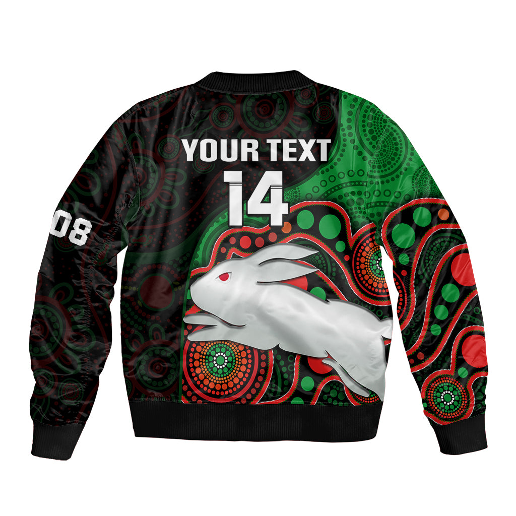 custom-text-and-number-rabbitohs-rugby-bomber-jacket-go-souths-indigenous-art