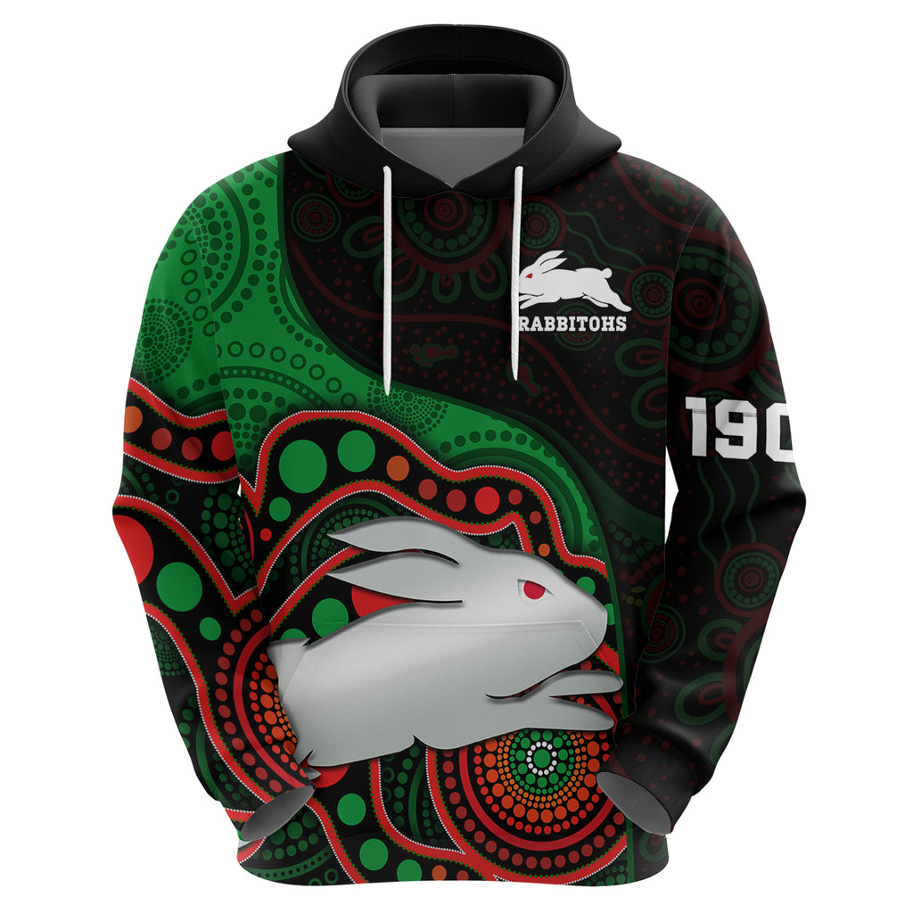 custom-text-and-number-rabbitohs-rugby-hoodie-go-souths-indigenous-art