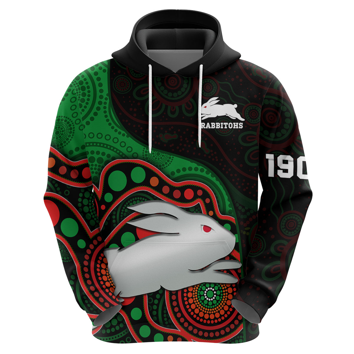 custom-text-and-number-rabbitohs-rugby-hoodie-go-souths-indigenous-art