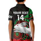 custom-text-and-number-rabbitohs-rugby-kid-polo-shirt-go-souths-indigenous-art