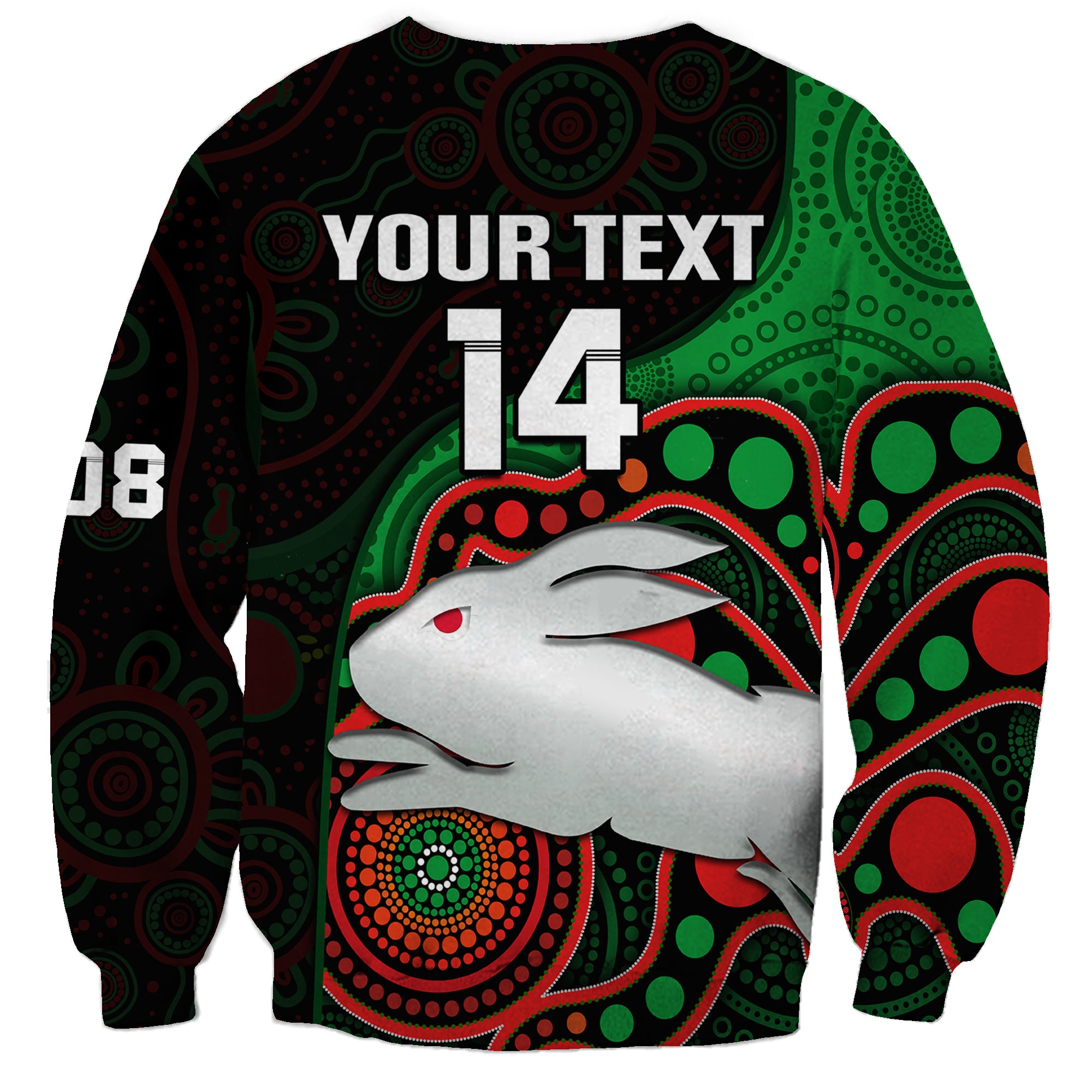 custom-text-and-number-rabbitohs-rugby-sweatshirt-go-souths-indigenous-art