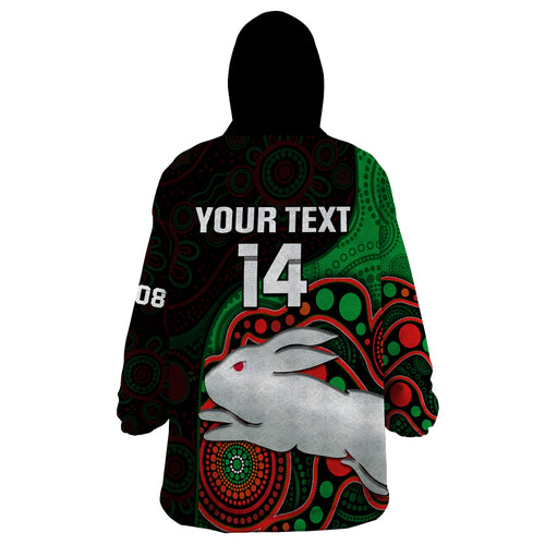 custom-text-and-number-rabbitohs-rugby-wearable-blanket-hoodie-go-souths-indigenous-art