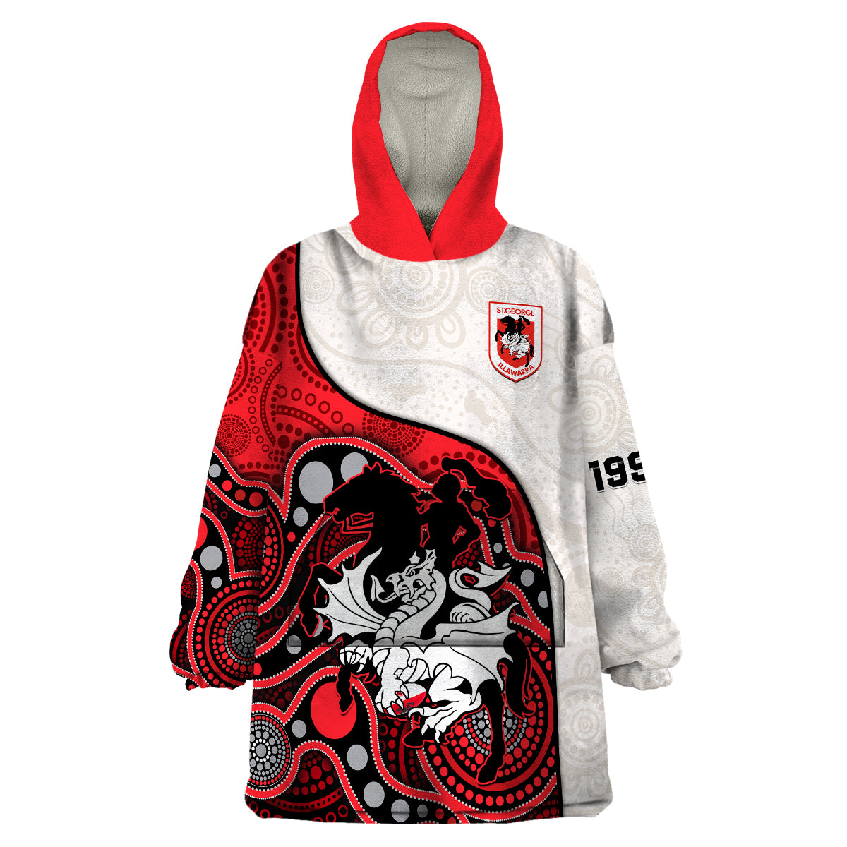 dragons-rugby-wearable-blanket-hoodie-st-george-illawarra-1998-indigenous-art