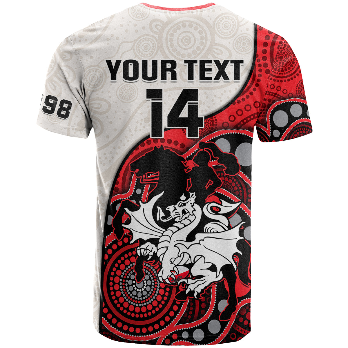 custom-text-and-number-dragons-rugby-t-shirt-st-george-illawarra-1998-indigenous-art