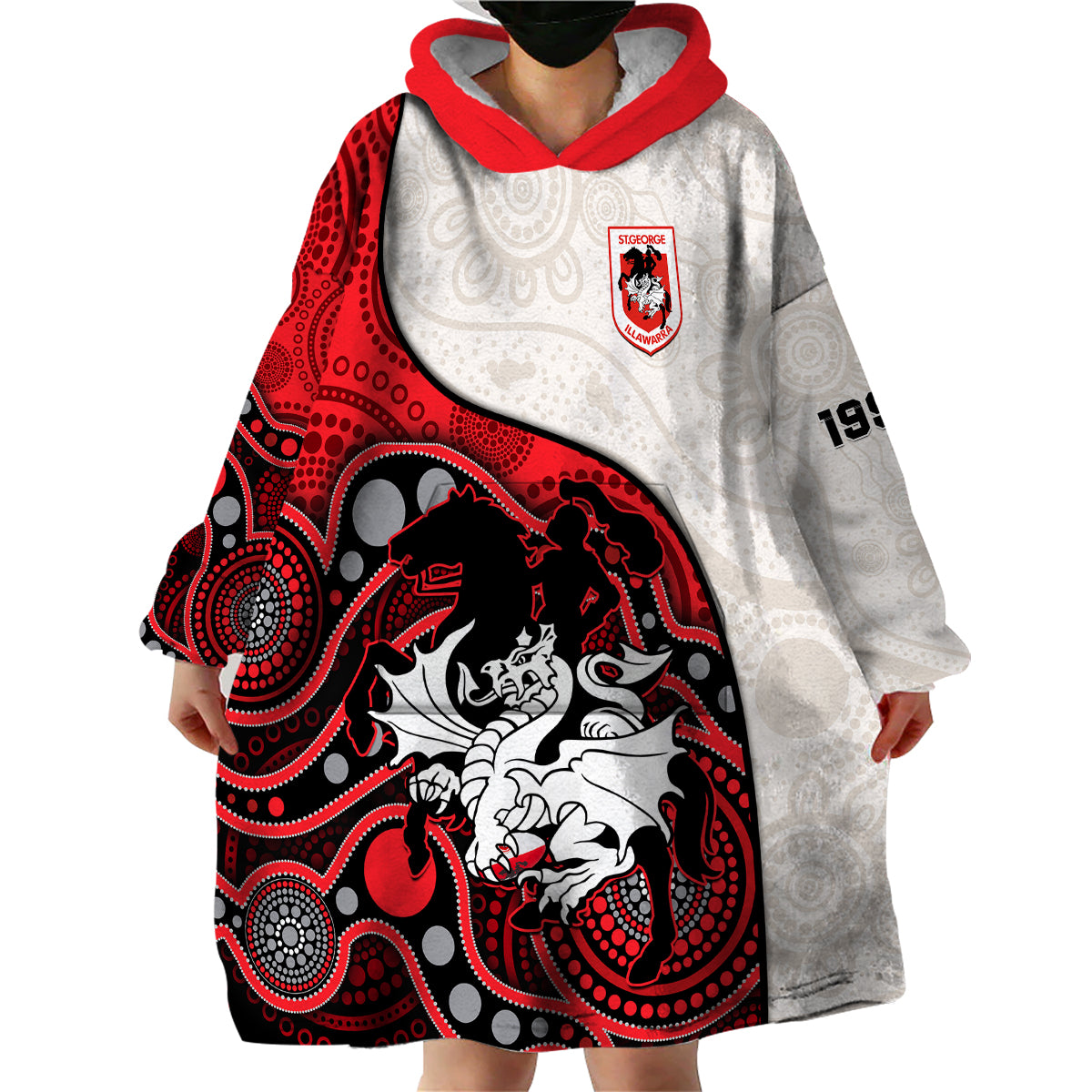custom-text-and-number-dragons-rugby-wearable-blanket-hoodie-st-george-illawarra-1998-indigenous-art