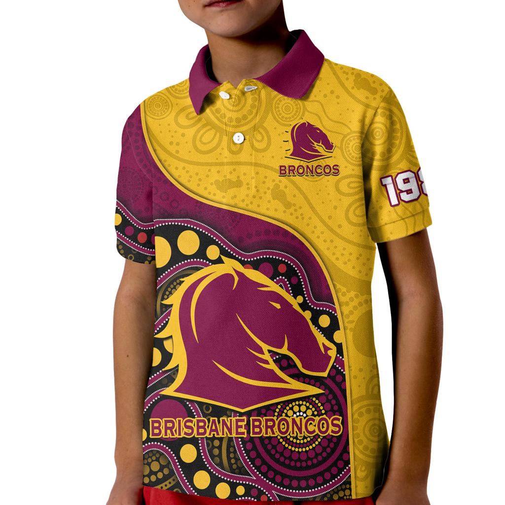 custom-text-and-number-broncos-rugby-kid-polo-shirt-brisbane-1987-indigenous-art