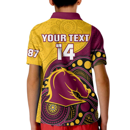 custom-text-and-number-broncos-rugby-kid-polo-shirt-brisbane-1987-indigenous-art