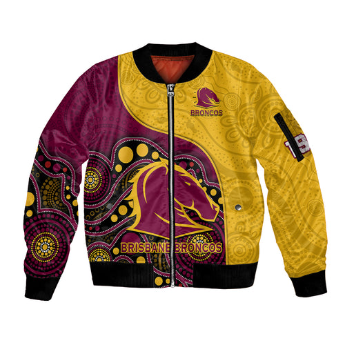 custom-text-and-number-broncos-rugby-sleeve-zip-bomber-jacket-brisbane-1987-indigenous-art