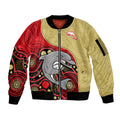 custom-text-and-number-dolphins-rugby-sleeve-zip-bomber-jacket-phins-up-indigenous-art
