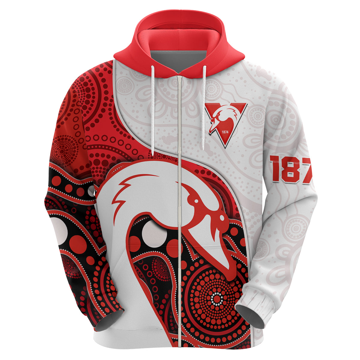 custom-text-and-number-swans-football-hoodie-go-swannies-indigenous-art