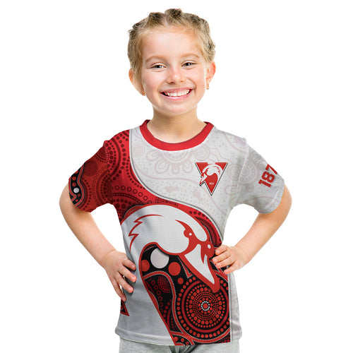 custom-text-and-number-swans-football-kid-t-shirt-go-swannies-indigenous-art