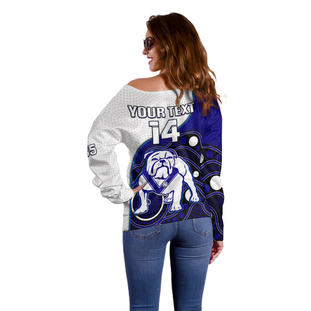 custom-text-and-number-bulldogs-rugby-off-shoulder-sweater-go-doggies-indigenous-art