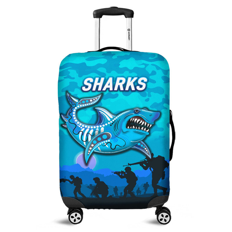 cronulla-sutherland-sharks-anzac-2022-luggage-cover-simple-style-blue