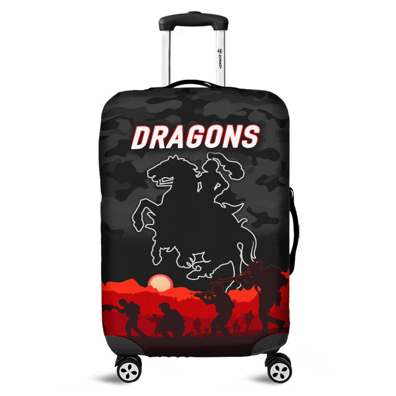 st-george-illawarra-dragons-anzac-2022-luggage-cover-simple-style-black