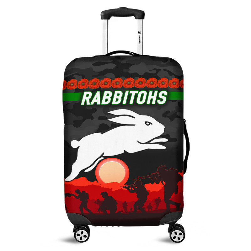 south-sydney-rabbitohs-anzac-2022-luggage-cover-simple-style-black