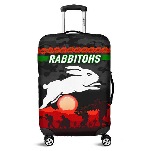 south-sydney-rabbitohs-anzac-2022-luggage-cover-simple-style-black