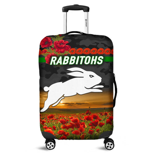 south-sydney-rabbitohs-anzac-2022-luggage-cover-poppy-flowers-vibes-black