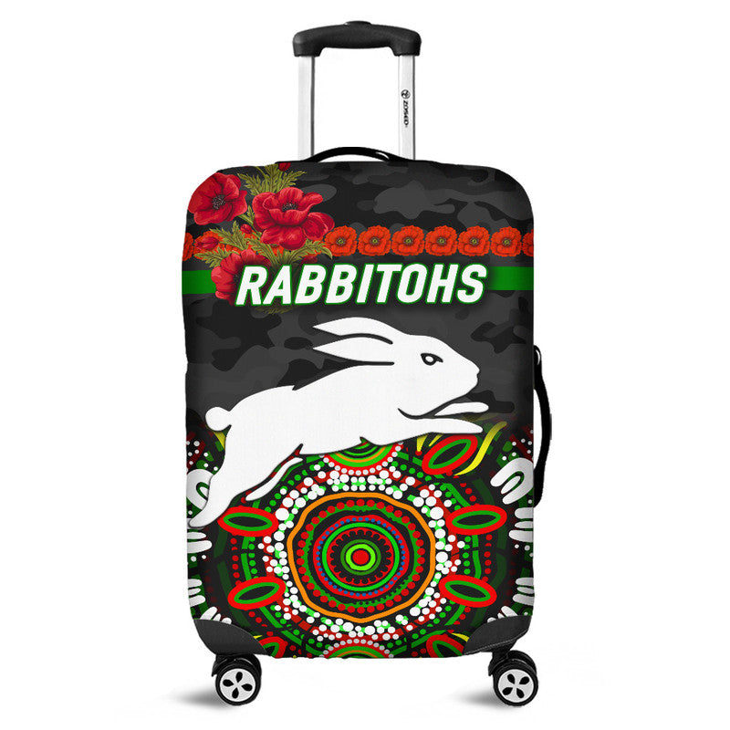 south-sydney-rabbitohs-anzac-2022-luggage-cover-indigenous-vibes-black