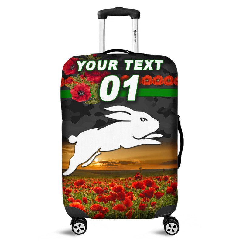 custom-personalised-south-sydney-rabbitohs-anzac-2022-luggage-cover-poppy-flowers-vibes-black