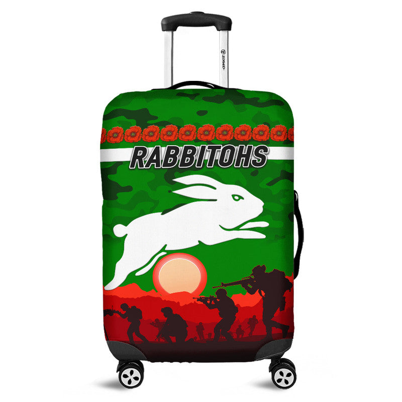 south-sydney-rabbitohs-anzac-2022-luggage-cover-simple-style-green