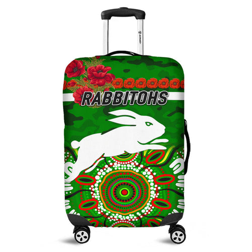 south-sydney-rabbitohs-anzac-2022-luggage-cover-indigenous-vibes-green