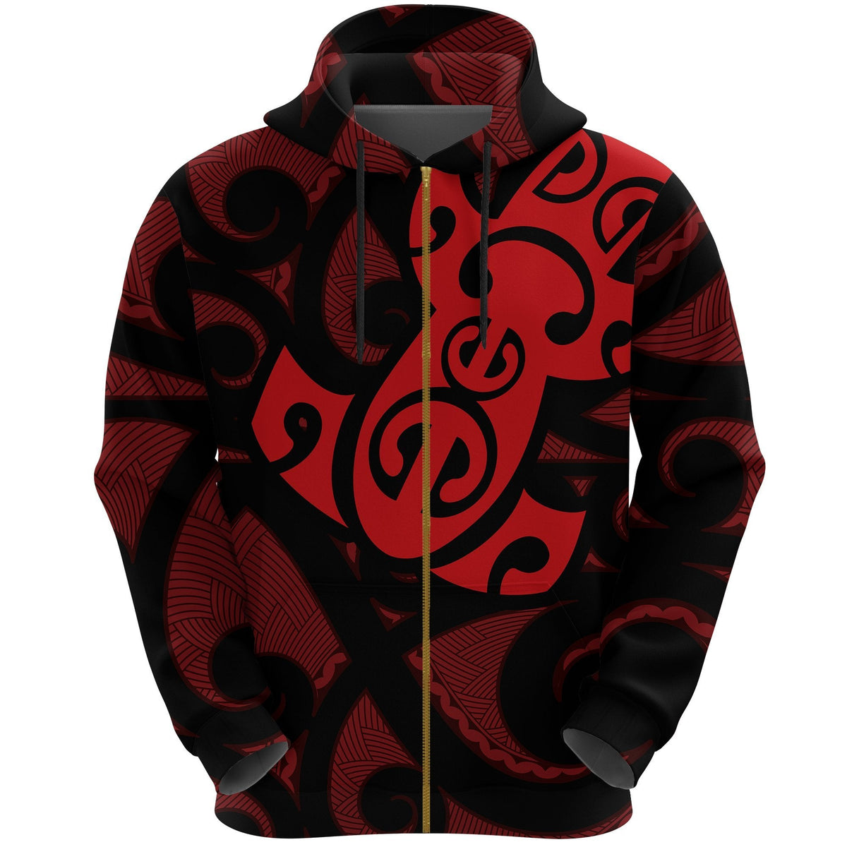 maori-red-mangopare-zip-hoodie