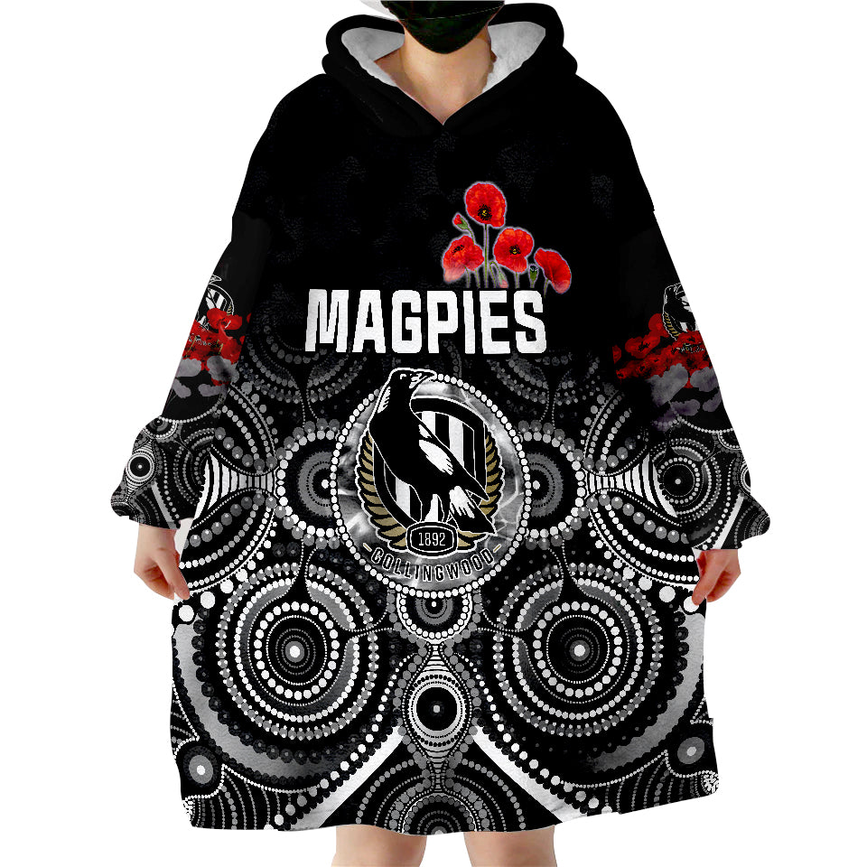 magpies-anzac-2022-collingwood-football-aboriginal-poppy-flowers-wearable-blanket-hoodie
