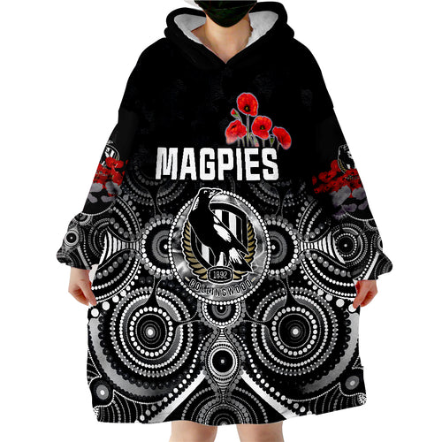magpies-anzac-2022-collingwood-football-aboriginal-poppy-flowers-wearable-blanket-hoodie