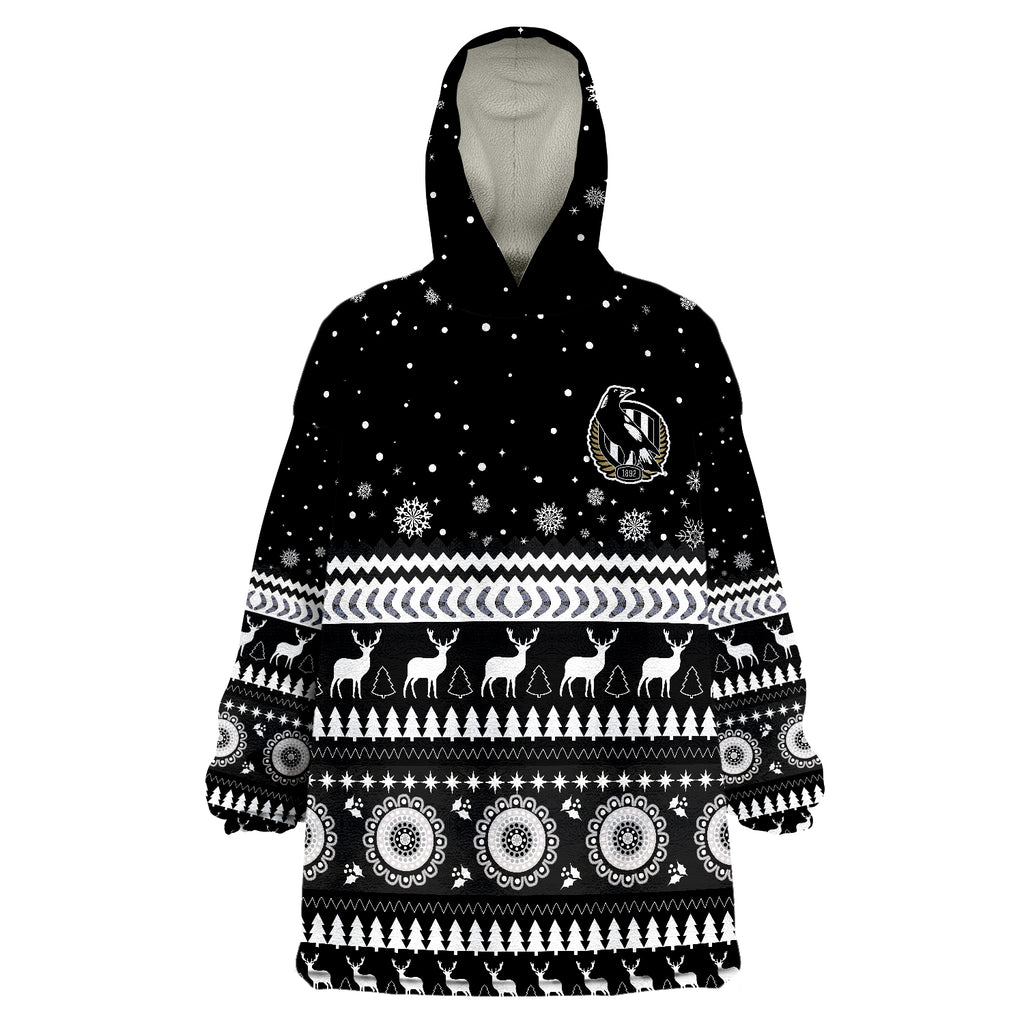 magpies-christmas-indigenous-collingwood-football-wearable-blanket-hoodie