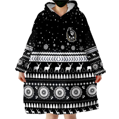 magpies-christmas-indigenous-collingwood-football-wearable-blanket-hoodie