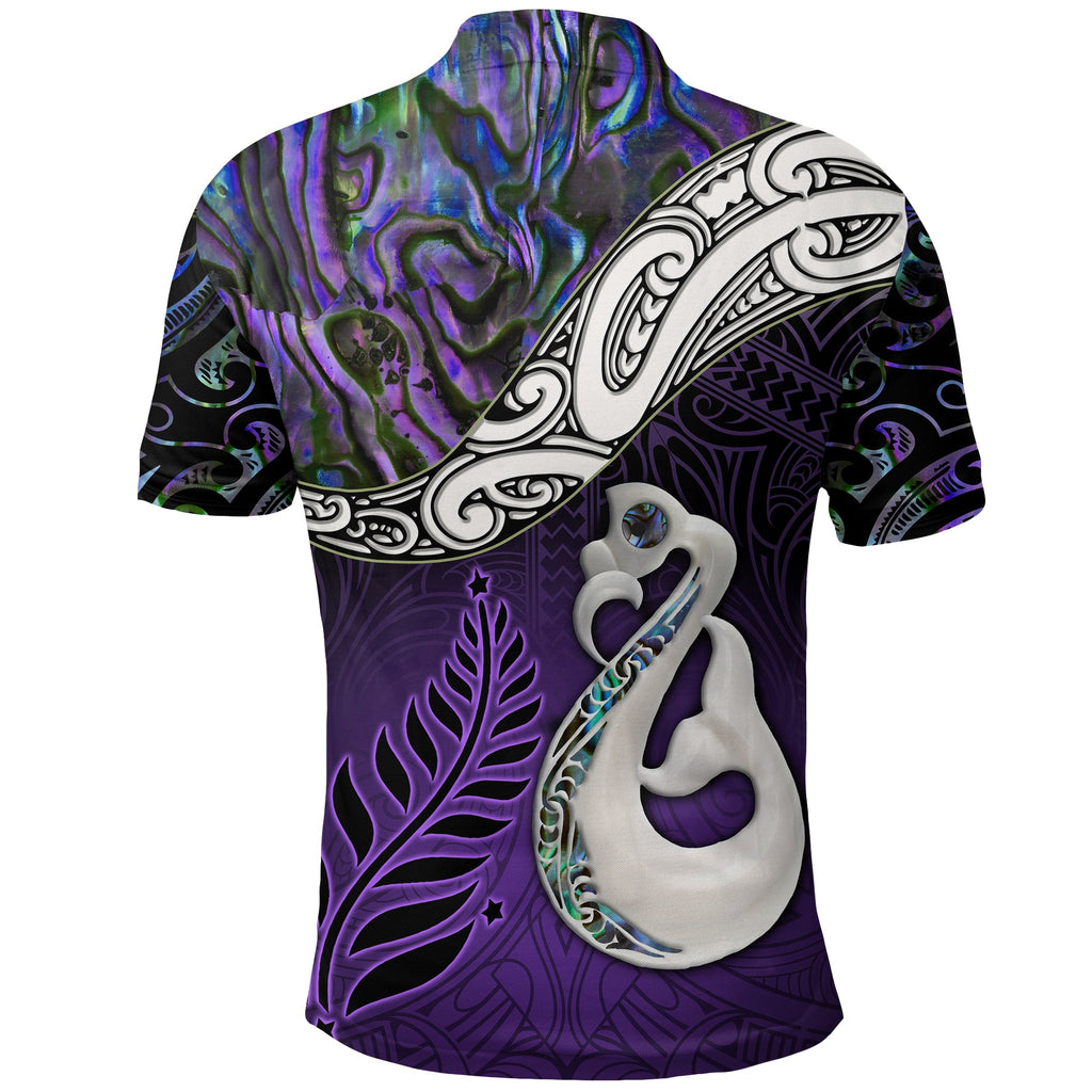 new-zealand-maori-polo-shirt-manaia-paua-shell-glitter-purple