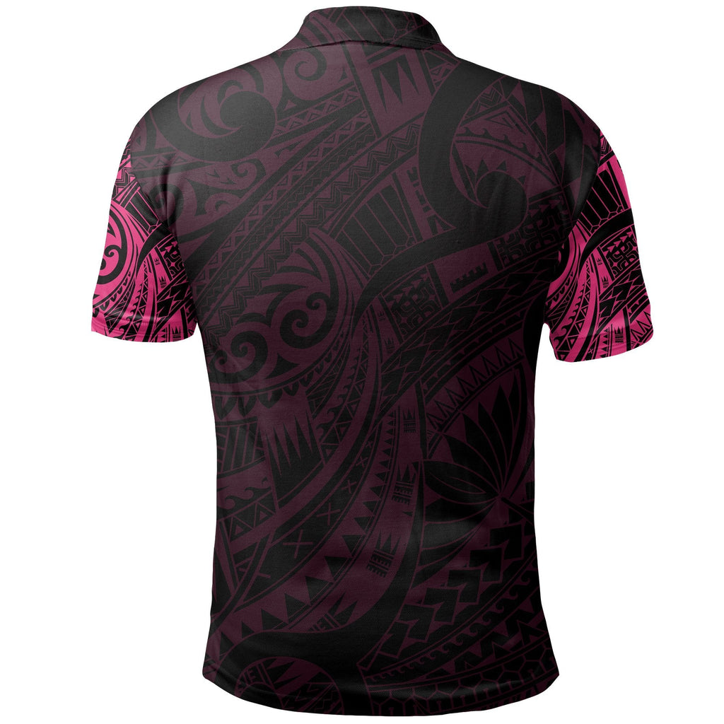 manaia-maori-tattoo-polo-shirt-pink