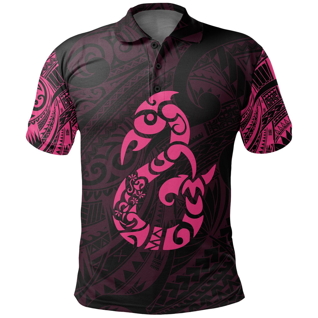 manaia-maori-tattoo-polo-shirt-pink