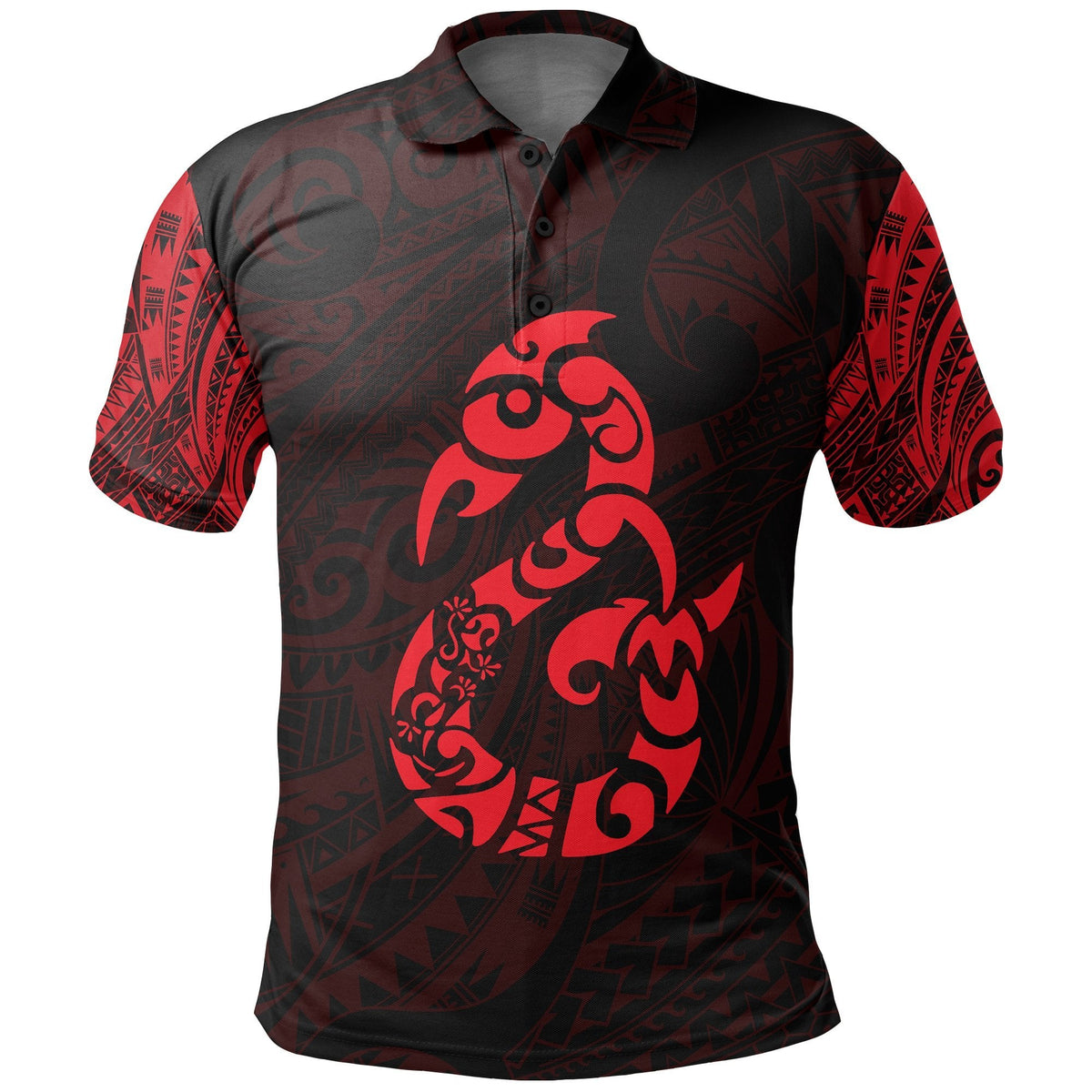 manaia-maori-tattoo-polo-shirt-red