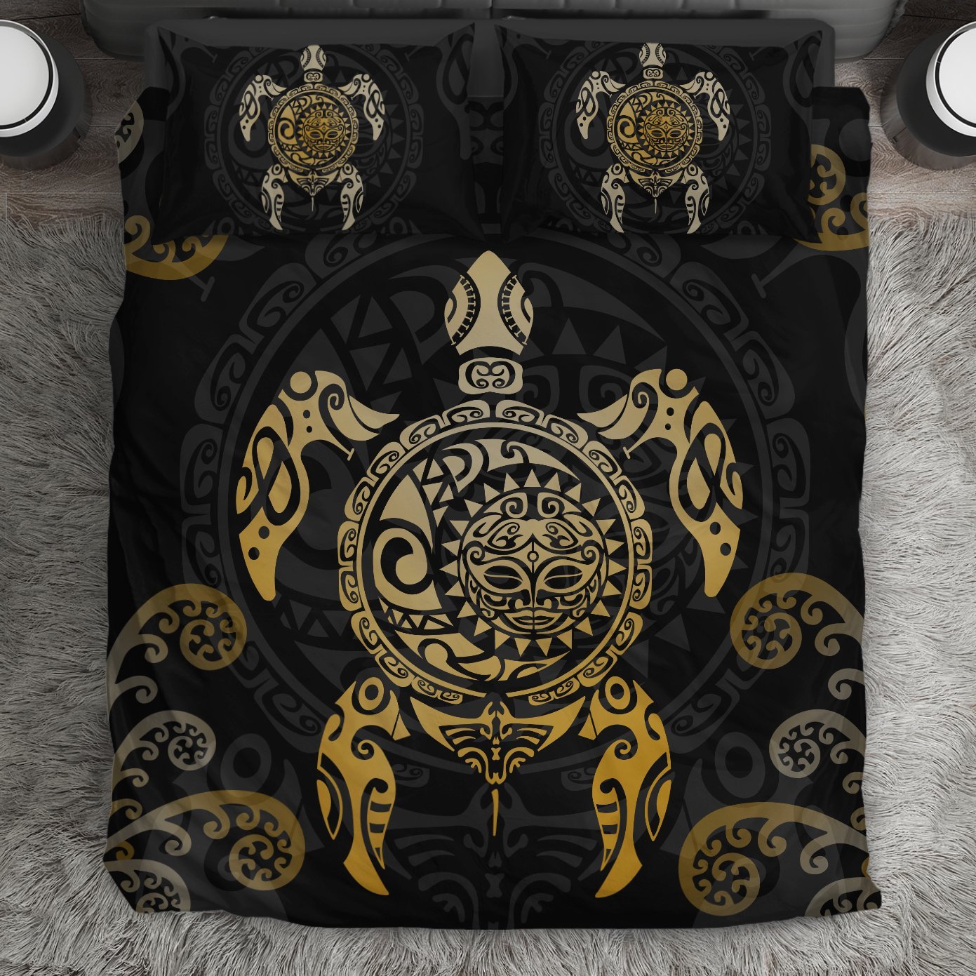 maori-turtle-bedding-set-koru-fern-gold