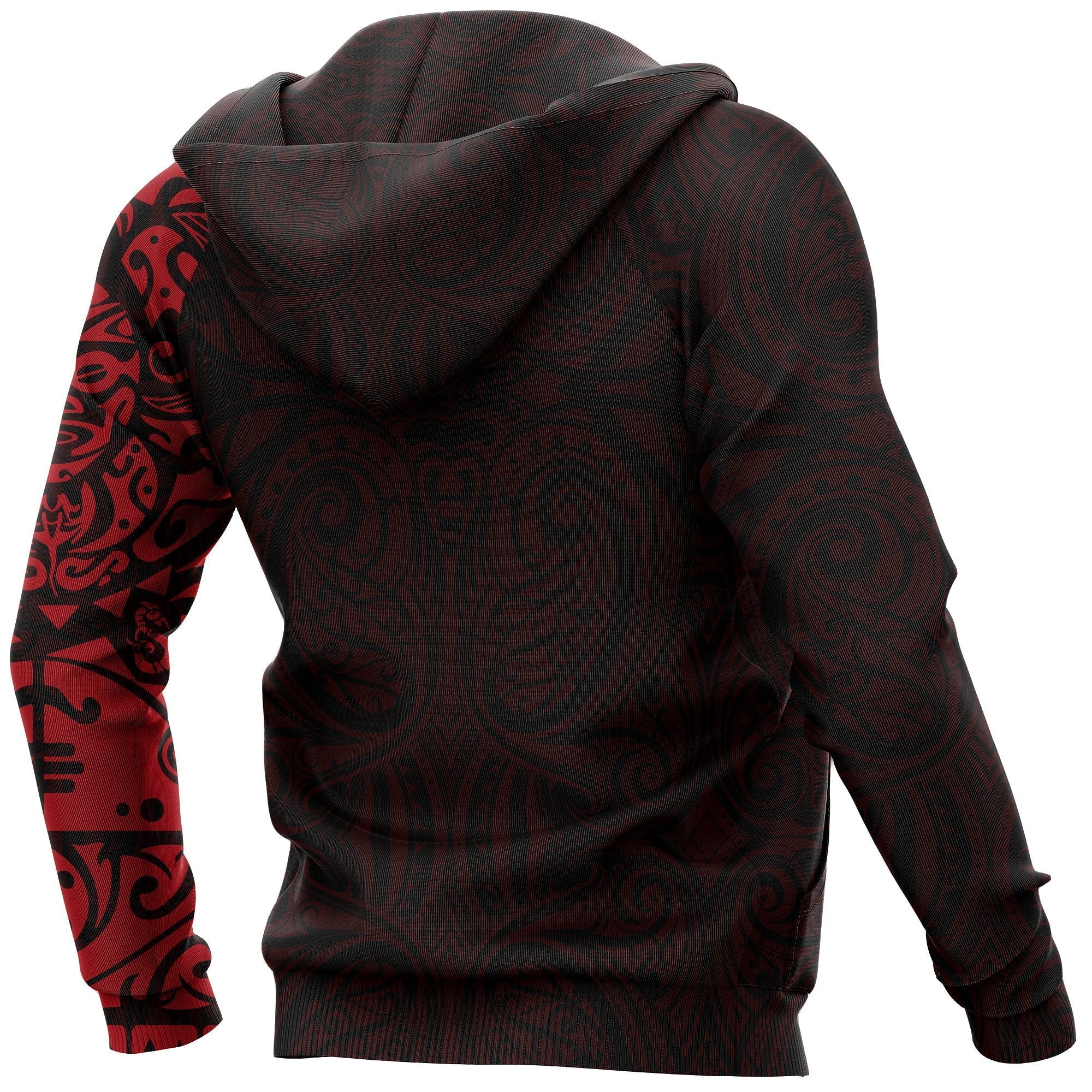 maori-tangaroa-tattoo-new-zealand-custom-hoodie-red